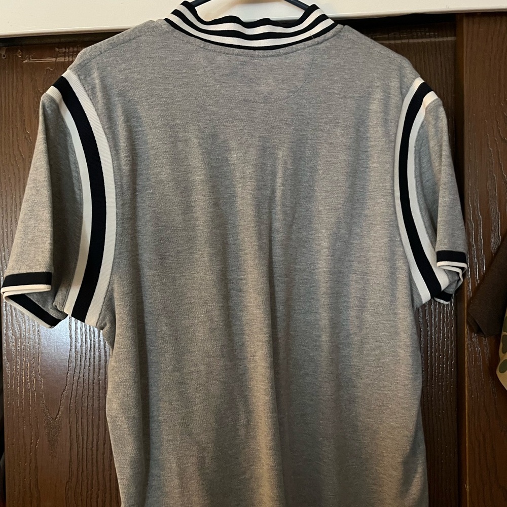 Polo Logo Script Button Shirt Euc - image 4